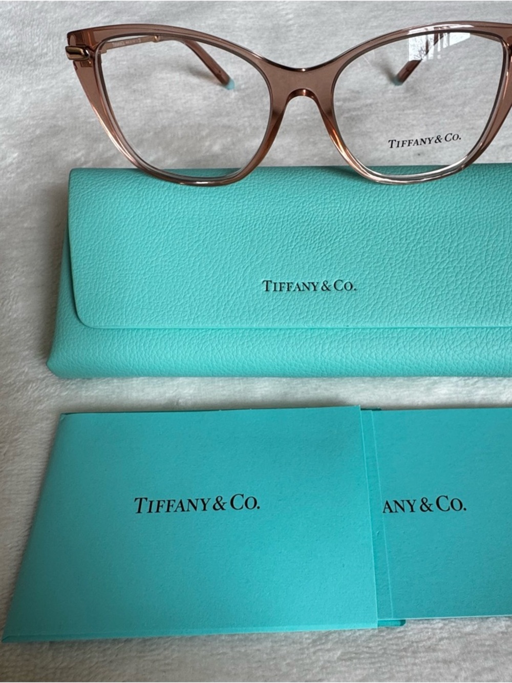 Tiffany & Co Eyeglasses TF2216 8332 Pink Transparent Frames 52-16 w/ Case NEW